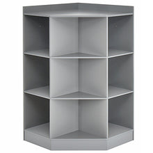 Load image into Gallery viewer, 3-Tier Kids Storage Shelf Corner Cabinet With 3 Baskets (Gray)