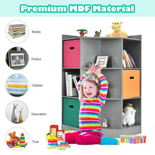Load image into Gallery viewer, 3-Tier Kids Storage Shelf Corner Cabinet With 3 Baskets (Gray)