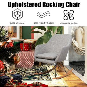 Accent Upholstered Fabric Rocking Armchair