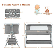 Load image into Gallery viewer, Adjustable Bed Side Bassinet