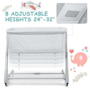 Baby Height Adjustable Bassinet W/ Washable Mattress