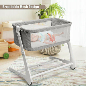 Baby Height Adjustable Bassinet With Washable Mattress
