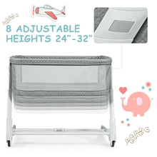 Load image into Gallery viewer, Baby Height Adjustable Bassinet With Washable Mattress