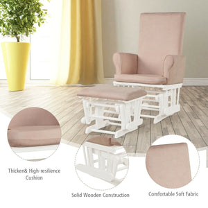 Baby Nursery Relax Rocker Rocking Chair Glider & Ottoman Set