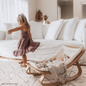 Baby Rocker - LEVO Rocker Beech- Organic White