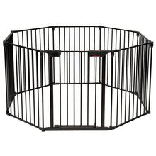Load image into Gallery viewer, Black Adjustable Panel Baby Safe Metal Gate Play Yard