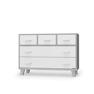 Boston 5-drawer Dresser (48")- White+Grey