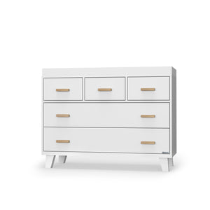Boston 5-drawer Dresser (48")- White+Natural