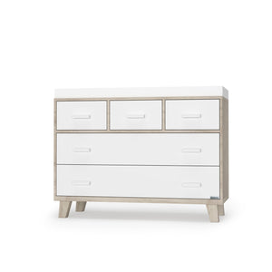 Boston 5-drawer Dresser (48")- White/Oak
