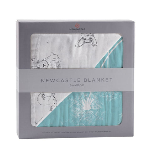 Corgi And Dandelion Seeds Bamboo Muslin Newcastle Blanket