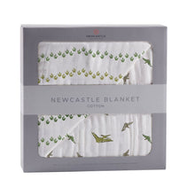 Load image into Gallery viewer, Dino Feet And Pteranodon Cotton Muslin NewcastleBlanket