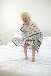 Fire Truck And Dalmatian Cotton Muslin Newcastle Blanket