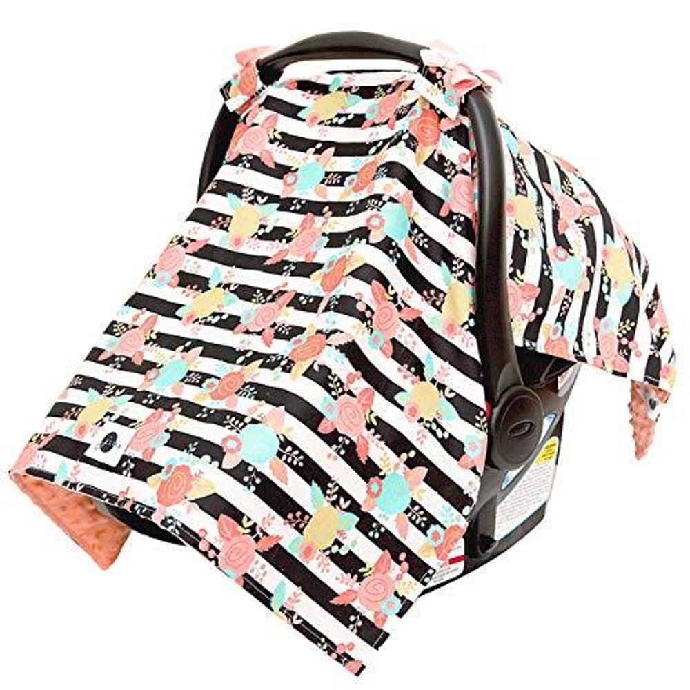 Floral Stripe Carseat Canopy