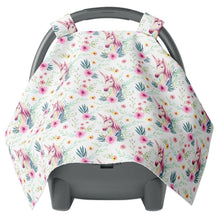 Load image into Gallery viewer, Floral Unicorn Carseat Canopy