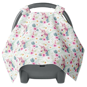 Floral Unicorn Carseat Canopy