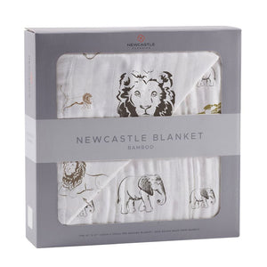 Hear Me Roar Lion And Rhinos And Elephants Bamboo Newcastle Blanket