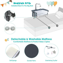 Load image into Gallery viewer, Height Adjustable Baby Side Crib With Music Box &amp; Toys