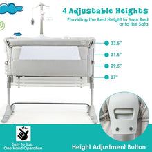 Load image into Gallery viewer, Height Adjustable Baby Side Crib With Music Box &amp; Toys