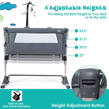 Load image into Gallery viewer, Height Adjustable Baby Side Crib With Music Box &amp; Toys