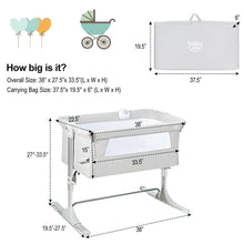 Load image into Gallery viewer, Height Adjustable Baby Side Crib With Music Box &amp; Toys