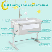 Load image into Gallery viewer, Height Adjustable Baby Side Crib With Music Box &amp; Toys
