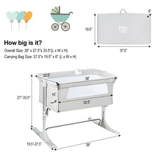Load image into Gallery viewer, Height Adjustable Baby Side Crib With Music Box &amp; Toys