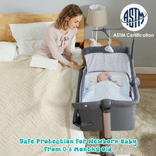 Load image into Gallery viewer, Height Adjustable Baby Side Crib With Music Box &amp; Toys