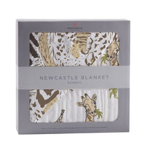 Load image into Gallery viewer, Hungry Giraffe And Animal Print Bamboo Muslin Newcastle Blanket