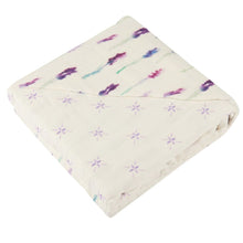 Load image into Gallery viewer, Lavender And Watercolor Star Bamboo Muslin Newcastle Blanket