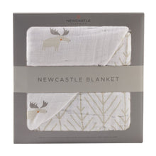 Load image into Gallery viewer, Mister Moose And Forest Arrow Cotton Muslin Newcastle Blanket