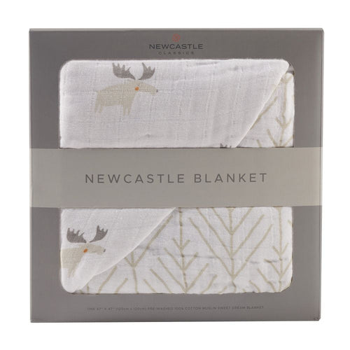 Mister Moose And Forest Arrow Cotton Muslin Newcastle Blanket