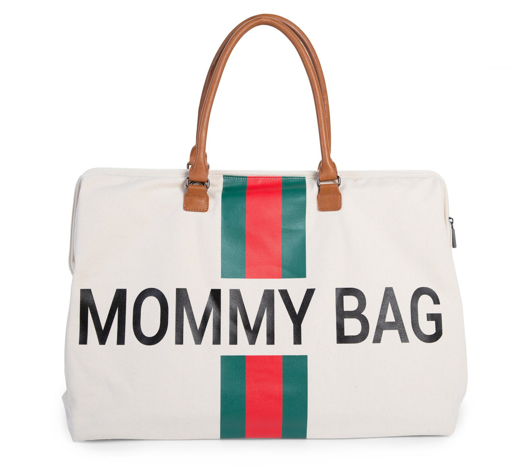 Mommy Bag- Green/Red Stripes