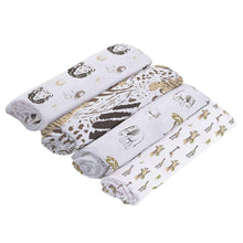 Load image into Gallery viewer, On The Savannah Bamboo Muslin Swaddle 4PK