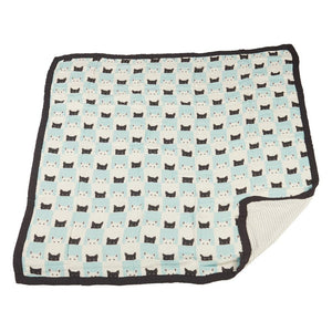 Peek-A-Boo Cats And Pencil Stripe Bamboo Muslin Newcastle Blanket