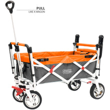 Load image into Gallery viewer, Push Pull Silver Series Plus Folding Wagon Stroller With Canopy- Orange