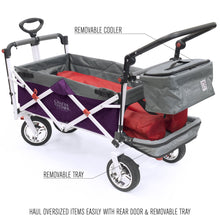 Load image into Gallery viewer, Push Pull Silver Series Plus Folding Wagon Stroller With Canopy- Purple