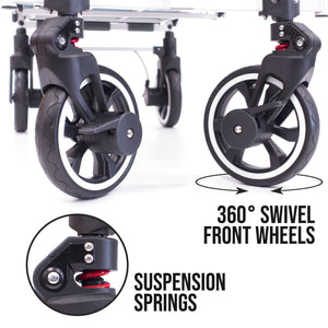 Push Pull Titanium Series Plus Folding Wagon Stroller With Canopy- Black