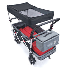 Load image into Gallery viewer, Push Pull Titanium Series Plus Folding Wagon Stroller With Canopy- Black
