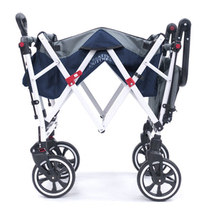 Push Pull Titanium Series Plus Folding Wagon Stroller With Canopy- Navy Blue