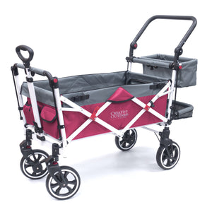 Push Pull Titanium Series Plus Folding Wagon Stroller With Canopy- Pink