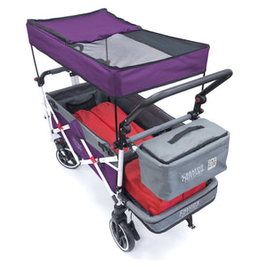 Push Pull Titanium Series Plus Folding Wagon Stroller With Canopy- Purple