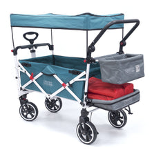 Load image into Gallery viewer, Push Pull Titanium Series Plus Folding Wagon Stroller With Canopy- Teal