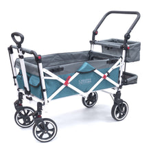 Load image into Gallery viewer, Push Pull Titanium Series Plus Folding Wagon Stroller With Canopy- Teal