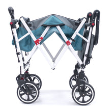 Load image into Gallery viewer, Push Pull Titanium Series Plus Folding Wagon Stroller With Canopy- Teal