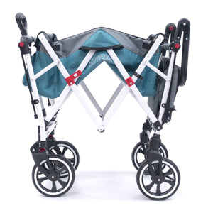 Push Pull Titanium Series Plus Folding Wagon Stroller With Canopy- Teal