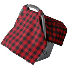 Load image into Gallery viewer, Red Plaid Carseat Canopy