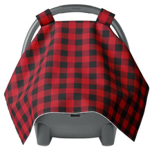 Load image into Gallery viewer, Red Plaid Carseat Canopy