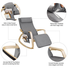 Load image into Gallery viewer, Relax Adjustable Lounge Rocking Chair With Pillow &amp; Pocket