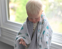 Load image into Gallery viewer, Robots Cotton Muslin Newcastle Blanket