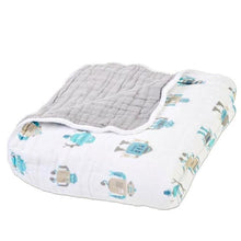 Load image into Gallery viewer, Robots Cotton Muslin Newcastle Blanket